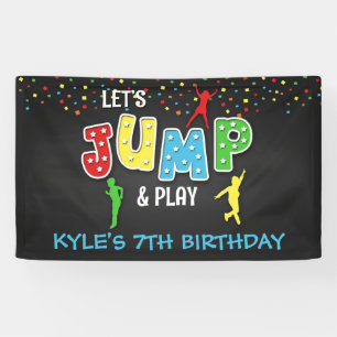 Trampoline Birthday Banner - Boy
