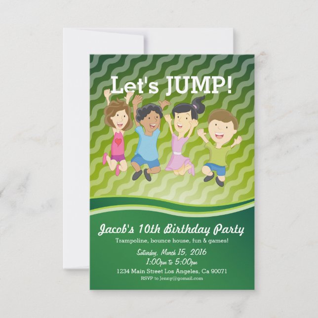 Trampoline Birthday Party Invitation (Front)