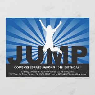 Trampoline Birthday Party Invitation for a Boy