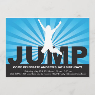 Trampoline Birthday Party Invitation for a Boy