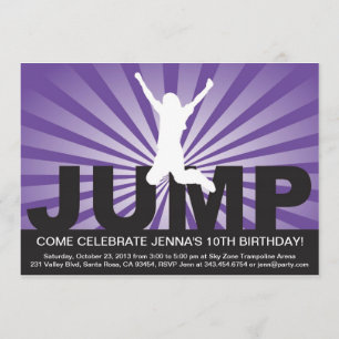Trampoline Birthday Party Invitation for a Girl