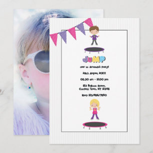 Trampoline Birthday Party Photo Invitation