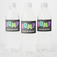 Trampoline Birthday Party Waterbottle Label
