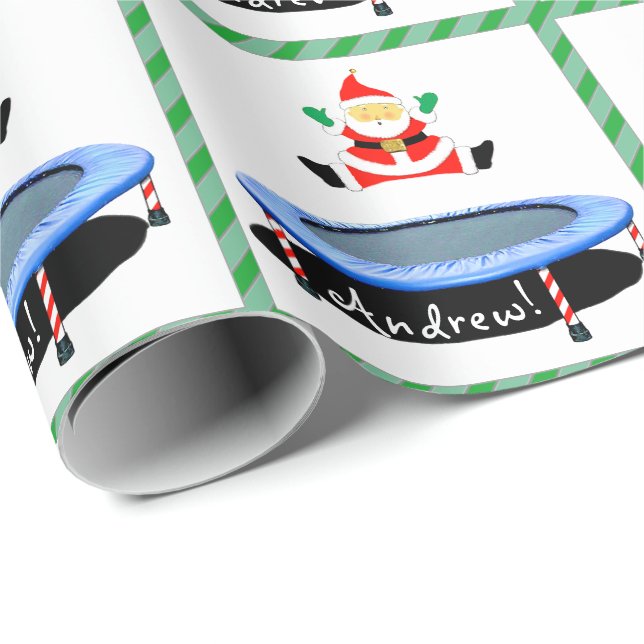 Trampoline Christmas Holiday Gift Wrapping Paper (Roll Corner)