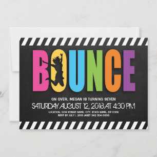 Trampoline Court Kids Birthday Party Invitation