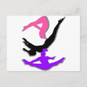 Trampoline gymnast postcard
