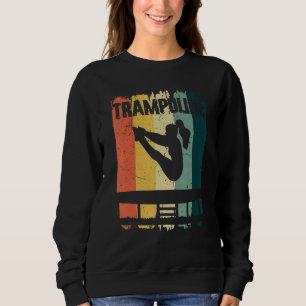 Trampoline Gymnastic Sport, Retro Vintage Sunset, Sweatshirt
