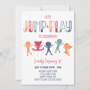 Trampoline Jump and Play Birthday Party Invite