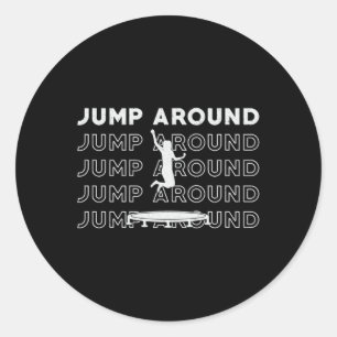 Trampoline Jump Around Gymnast Sport Trampolining Classic Round Sticker