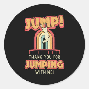 Trampoline Jump Thank You Gymnast Trampolining Classic Round Sticker