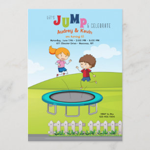 Trampoline Kids Birthday Party Invitation