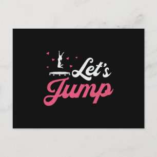 Trampoline Let's Jump Gymnast Funny Trampolining Postcard