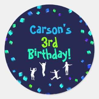 Trampoline or Bounce Party Cupcake Topper Classic Round Sticker