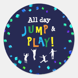 Trampoline or Bounce Party Cupcake Topper Classic Round Sticker
