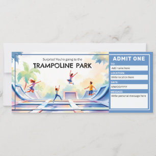 Trampoline Park - Bounce House Ticket  Invitation
