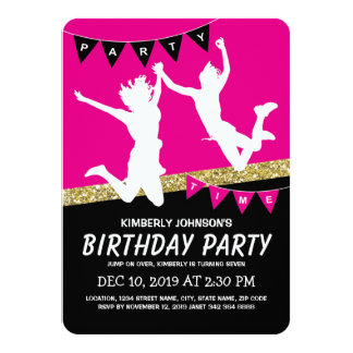 pink and black party invitations