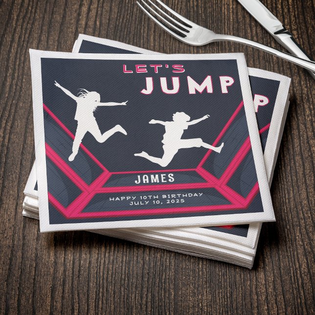 Trampoline Park Let's Jump Red Birthday Party Napkin (Trampoline Park Let's Jump Red Birthday Party Napkins
)