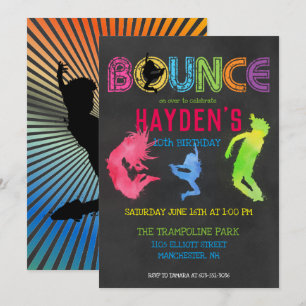 Trampoline Park Party Invitation