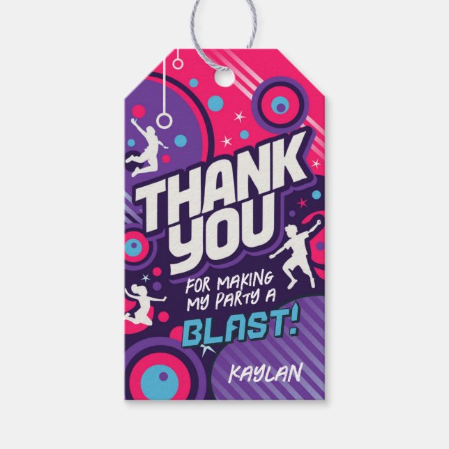Trampoline Party Favours Thank You Tag (Front)