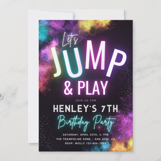 Trampoline Party Invitation | Jump Party (Front)