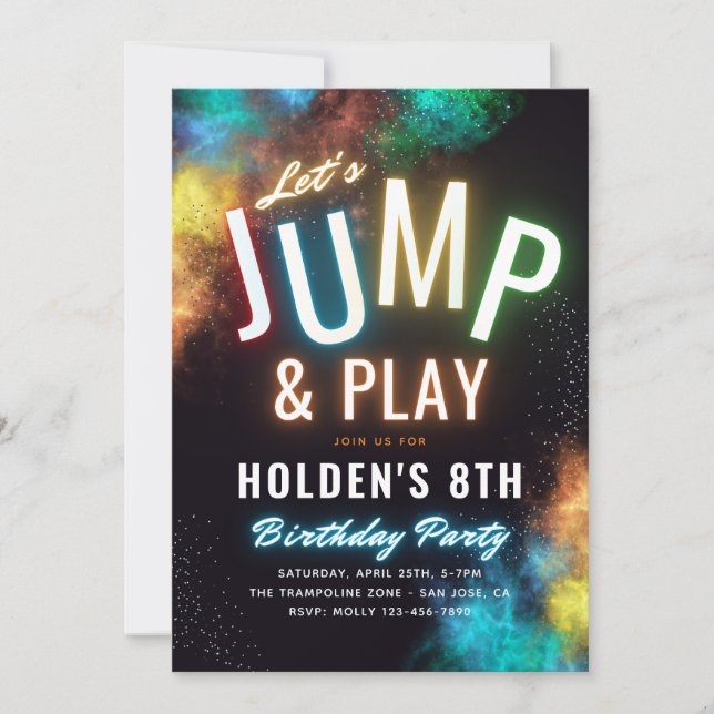 Trampoline Party Invitation | Jump Party (Front)