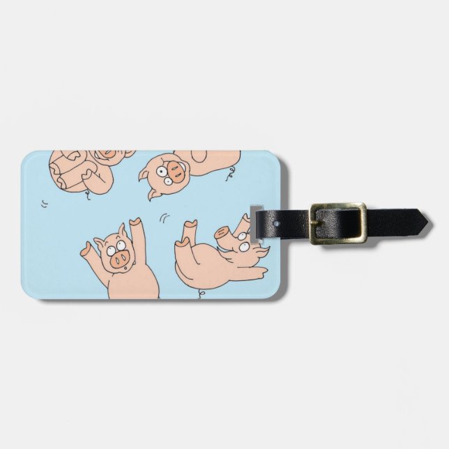Trampoline Pigs Luggage Tag (Front Horizontal)