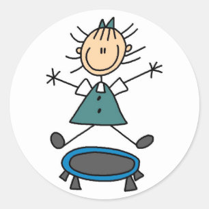 Trampoline Stick Figure Stickers Sticker