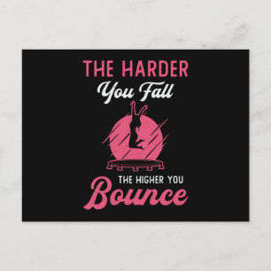 Trampoline The Harder You Fall Sport Trampolining Postcard