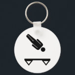 Trampoline trampolining key ring<br><div class="desc">Trampoline trampolining trampolinist somersault sports gymnastics gymnast jumping tumbling acrobatics</div>