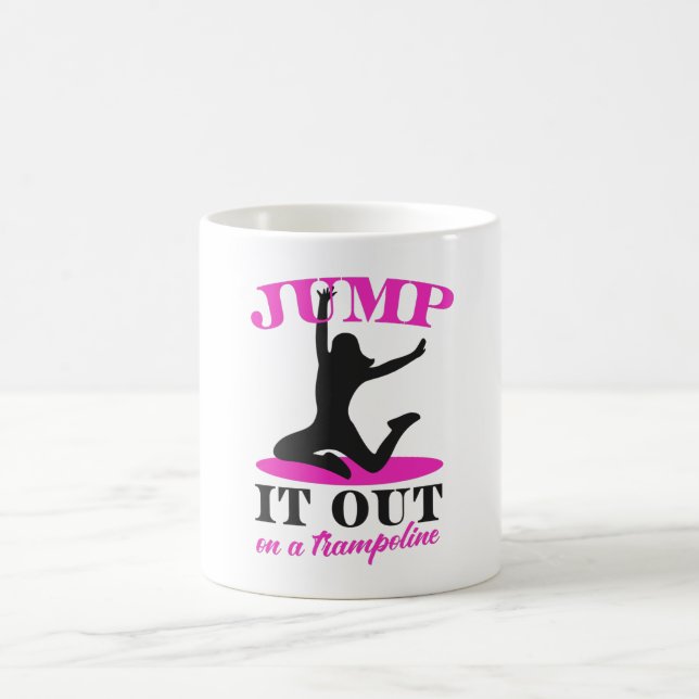 Trampoline Women Jumping Fitness Gift Coffee Mug (Center)