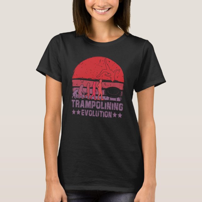 Trampolining Evolution Jumping Trampoline Gymnasti T-Shirt (Front)