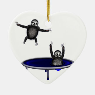 trampolining sloths ceramic tree decoration