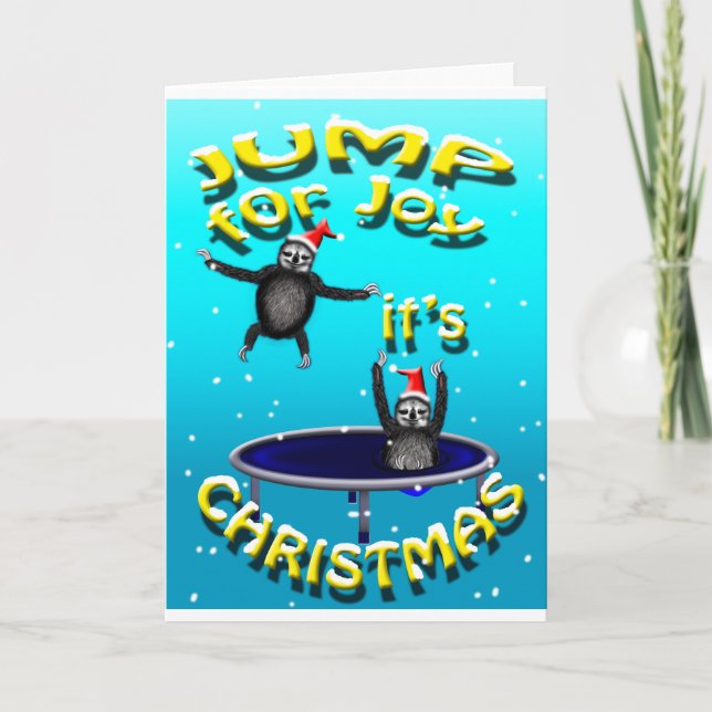 trampolining sloths its christmas holiday card (Front)