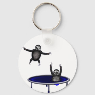 trampolining sloths key ring