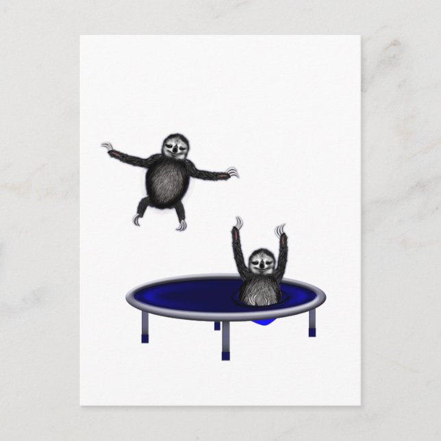trampolining sloths postcard (Front)