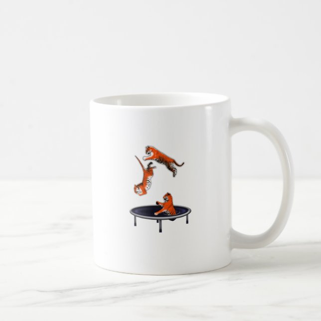 trampolining tiger coffee mug (Right)