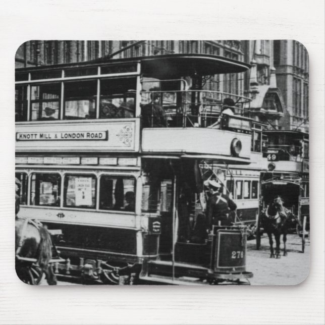Trams in Manchester, c.1900 Mouse Mat (Front)