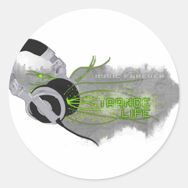 Trance Classic Round Sticker (Front)