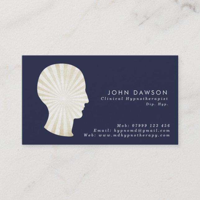 trance sunburst Hypnotherapist business card (Front)