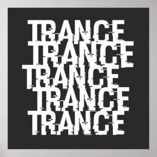 Trance Typographic Pattern Poster