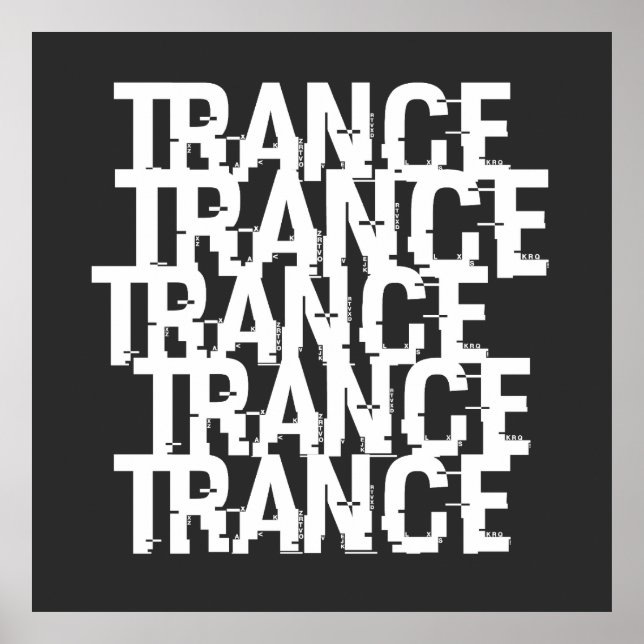 Trance Typographic Pattern Poster (Front)