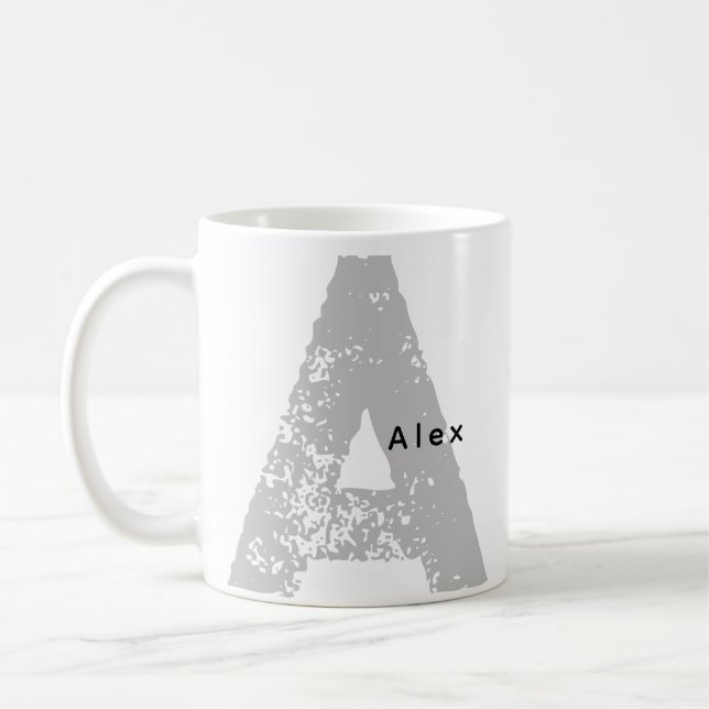 Trandy Oversized Monogrammed Initial & Name Mug (Left)