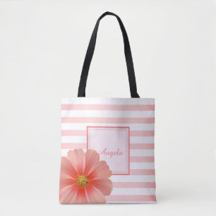 Trandy Striped, Daisy -Personalised Tote Bag