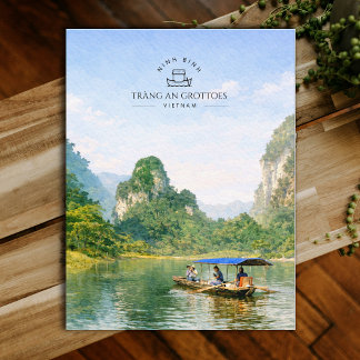 Tràng An Grottoes, Vietnam, Ninh Binh | Watercolor Postcard