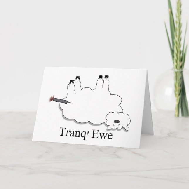 Tranq' Ewe! Funny thank you card. (Front)