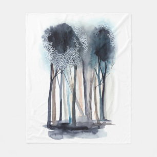Tranquil Abstract Trees Fleece Blanket