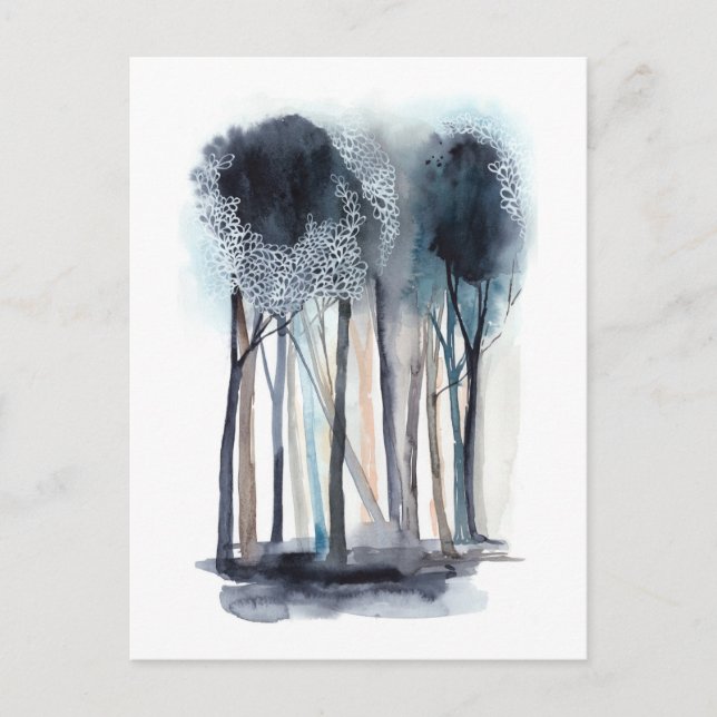 Tranquil Abstract Trees Postcard (Front)