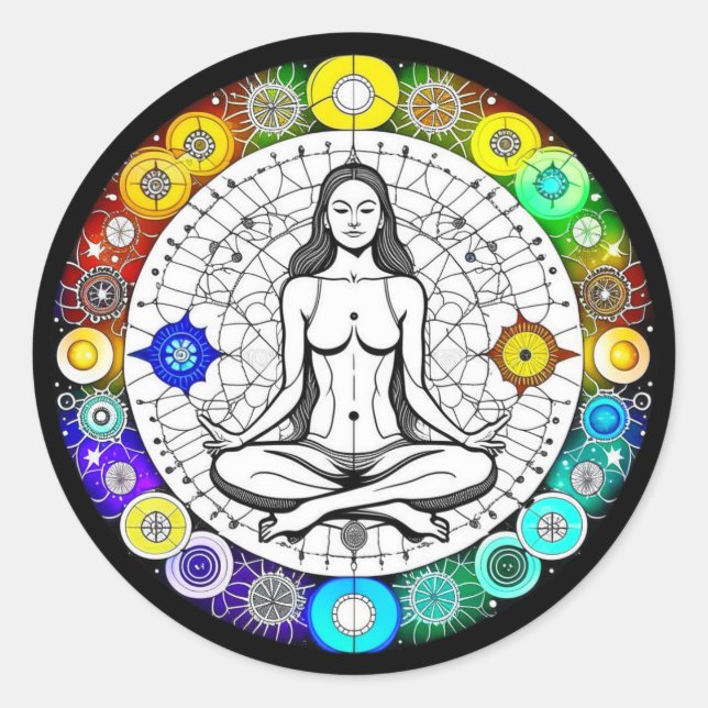 Tranquil and Serene Peaceful Meditation Classic Round Sticker (Front)