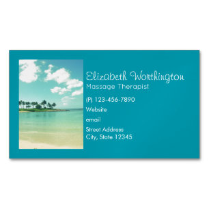 Tranquil and Serene Turquoise Beach in Hawaii Magnetic Business Card