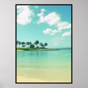 Tranquil and Serene Turquoise Beach in Hawaii Poster